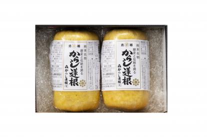 からし蓮根2本箱