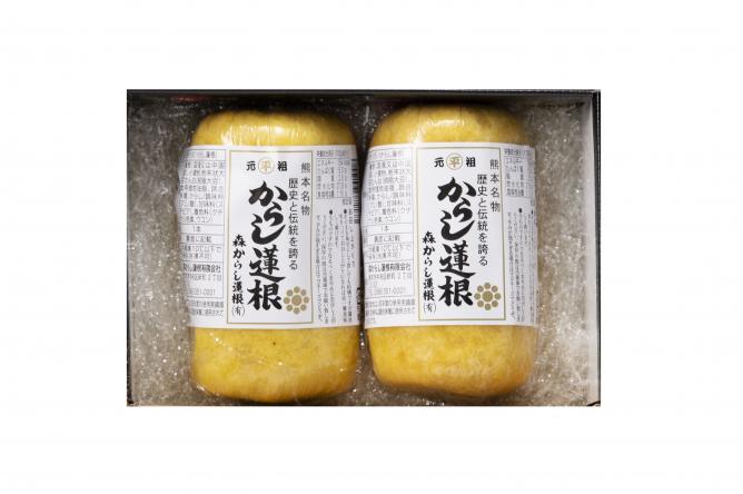 からし蓮根2本箱