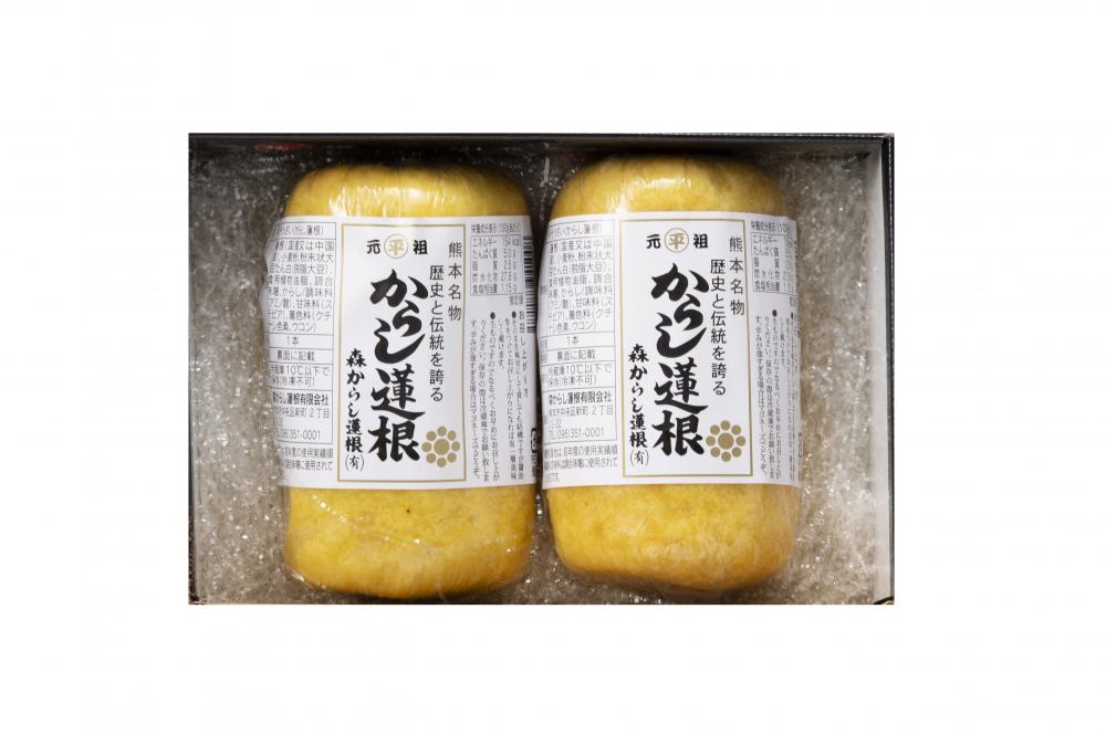 からし蓮根2本箱